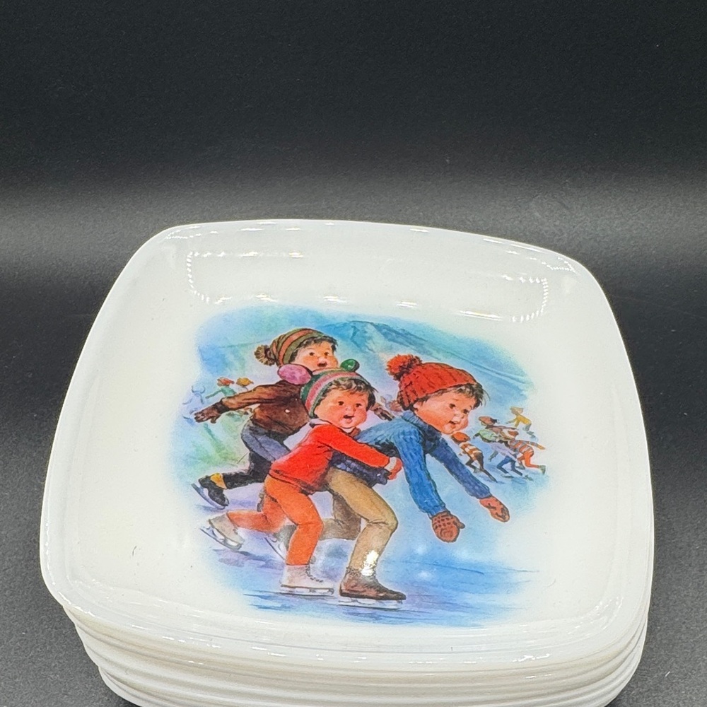Vintage Ice Skating Plates set of 8